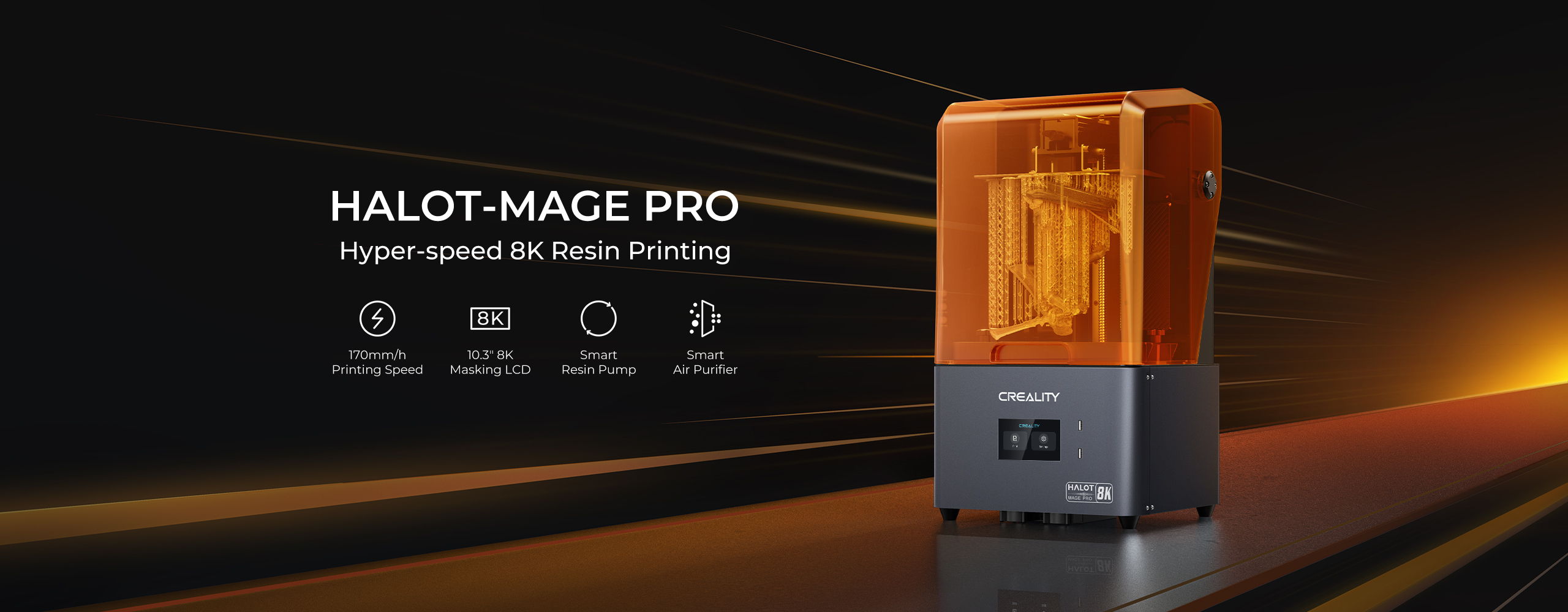 Creality HALOT MAGE Pro Resin 8K 3D Printer with Smart Resin Pump 10.3“  Monochrome Screen 170mm/h Printing Speed CL 103 Printers - AliExpress